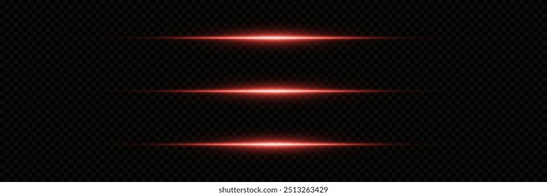 A set of magical light highlights and effects. Neon line flash. On a transparent background.