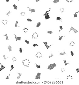 Set Magician hat, Ice cream, Bumper car and Juggling ball on seamless pattern. Vector