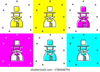 Set Magician icon isolated on color background.  Vector Illustration