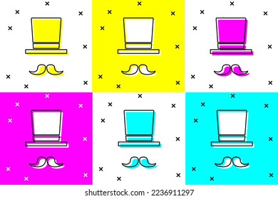 Set Magician icon isolated on color background.  Vector