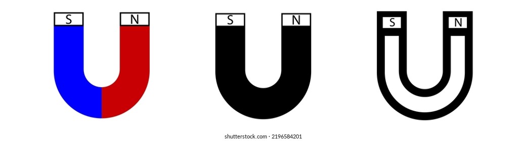 Set von Magnetsymbol-Design für jeden Zweck. Vektorgrafik-Design. 