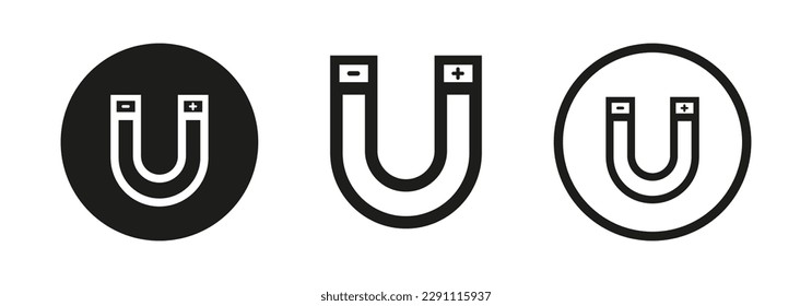 Set of magnet icon design in circle for any purposes. Vector illustration design. 