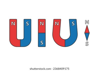 Set of magnets icon vector illustration. Electromagnetic on isolated background. Attract sign concept.