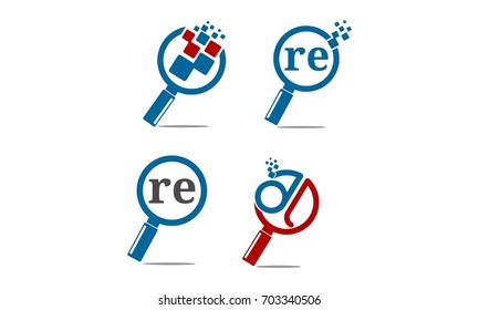 Set of Magnifying glass