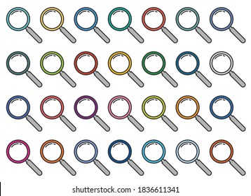 Set of magnifying glass icon vector illustration