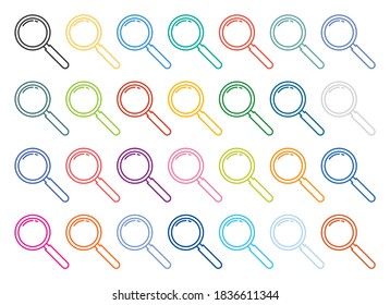 Set of magnifying glass icon vector illustration