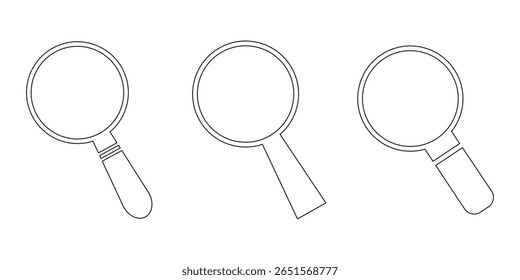 Set of a Magnifying glass icon. Zoom symbol. Magnifying glass set. Vector Illustration.