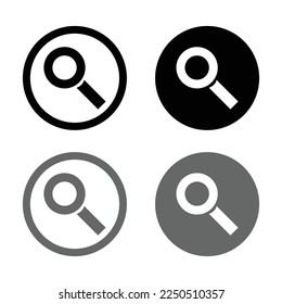 Set Magnifying Glass Isolated On White Background. Vector Illustration