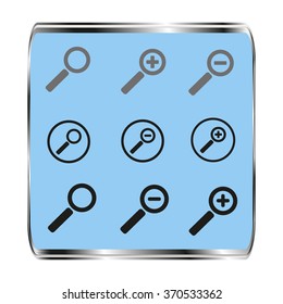 set magnifying glass zoom icons