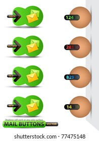 Set of mail buttons | icons. Shadows will work on any color surface. Vector illustration.