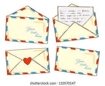 set of mail in doodle style