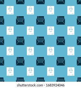 Set Mail and e-mail and Certificate template on seamless pattern. Vector