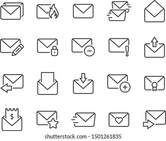 set of mail email message or mailbox icons.