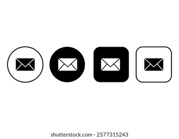 Set of mail envelope icons buttons for website. Email icon button sign 
