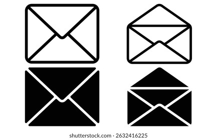 Set of Mail, envelope, message icon set symbol isolated vector illustration, email PNG
