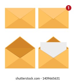 Set of Mail Envelopes. Delivery of correspondence or office documents