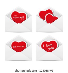Set of mail with heart cards