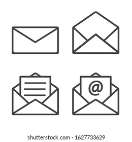 Set of mail icon on a white background.
