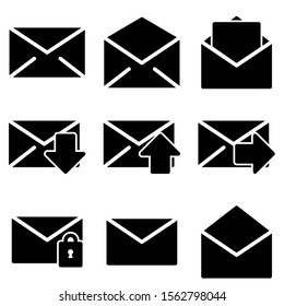 Set of Mail icon with trendy flat style icon for web, logo, app, UI design. isolated on white background. vector illustration eps 10