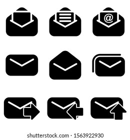 Set of Mail icon with trendy flat style icon for web, logo, app, UI design. isolated on white background. vector illustration eps 10