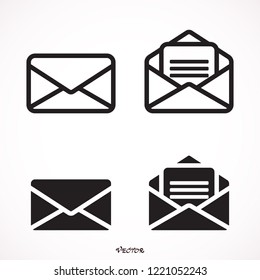 	
set mail icon vector, Envelope sign, Email symbol