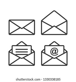 Set of Mail Icon.Message Illustration As A Simple Vector Sign & Trendy Symbol for Design and Websites, Presentation or Mobile Application.