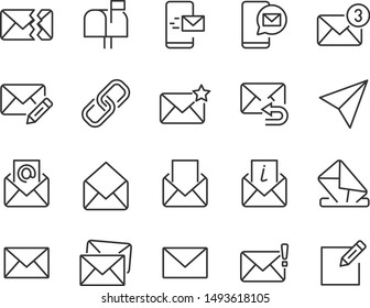 set of mail icons