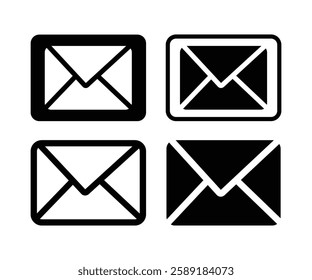 Set of mail icons. Email vector icons. E-mail symbol. Envelope icon.