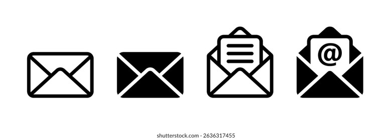 Set of mail icons. Envelope, message, email icon. vector illustration