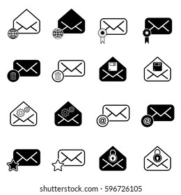 Set with mail icons. Post letter icons