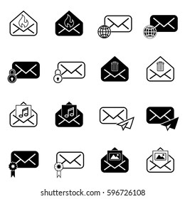 Set with mail icons. Post letter icons