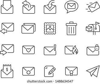 set of mail icons, send, contact, e-mail, news