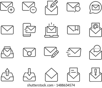 set of mail icons, send, contact, e-mail, news