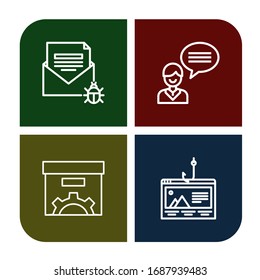 Set of mail icons. Such as Email, Contact us, Box, Phishing , mail icons