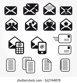 set of mail icons vector