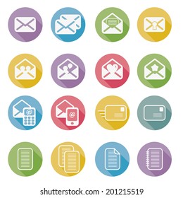 set of mail icons vector 