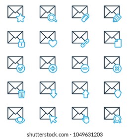 Set of mail icons. Vector illustration