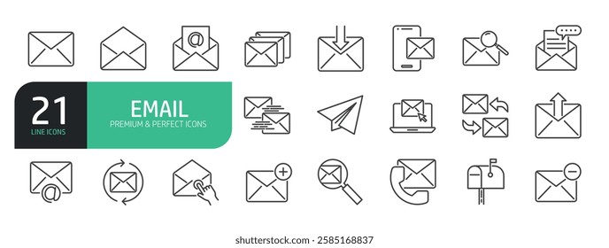 Set Of Mail Line Icons.