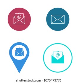 Set of mail sign icon. Envelope line icon. Message icon in flat design style. Vector illustration, eps10