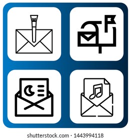 Set of mailing icons such as Envelope, Mailbox, Invitation , mailing