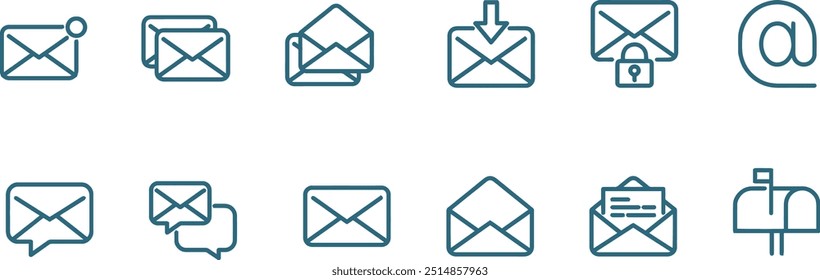 set of mailing vector icon , email icon 