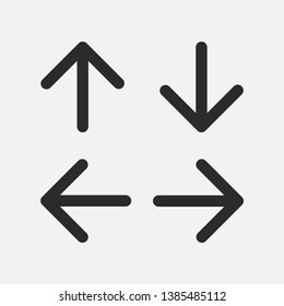 Set of main arrow top left right down pointers for websites or applications. EPS 10