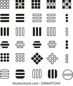 conjunto de iconos principales
blanco y negro de los iconos principales
