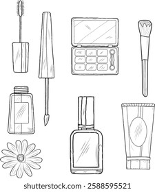 set of make up accessories