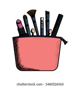 set of make up accessories in bag