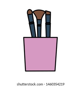 set of make up brushes in box