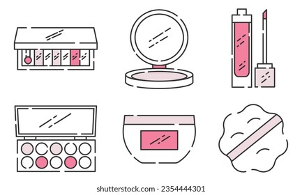 Set of make up icons Fashion icon Vector