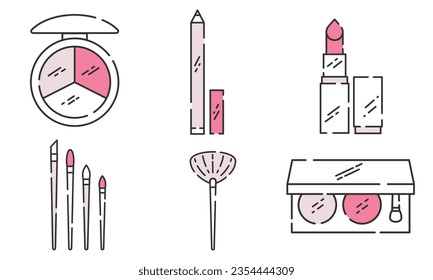 Set of make up icons Fashion icon Vector