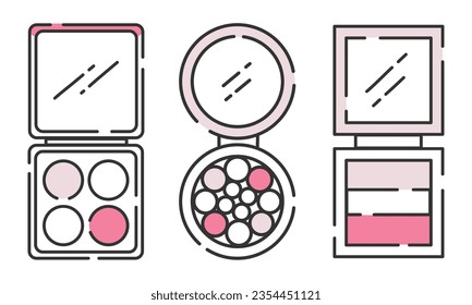 Set of make up icons Fashion icon Vector