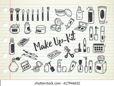 set of make up kit doodle